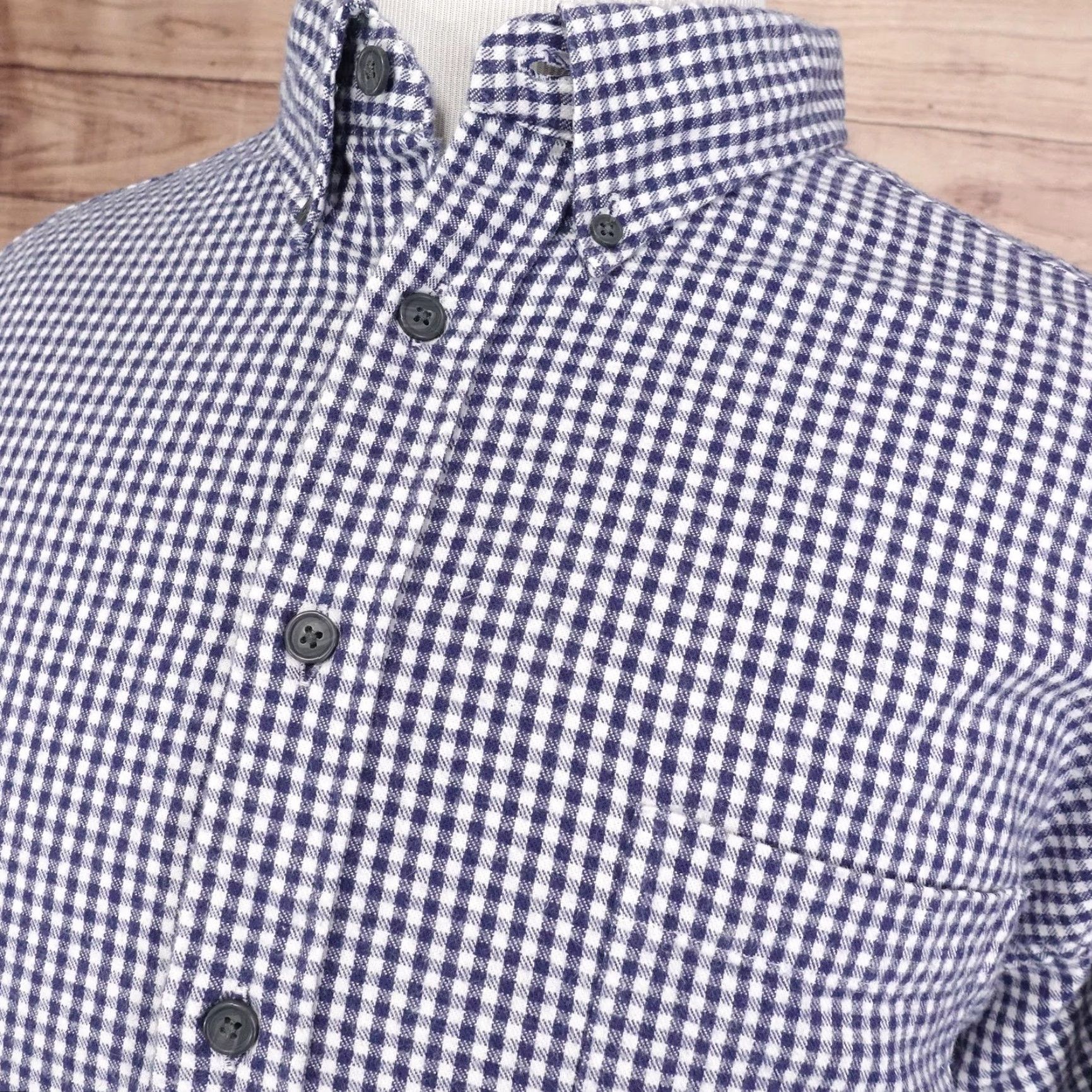 Roundtree & Yorke Roundtree & Yorke Mens Shirt 3XL Casual Flannel Long Sleeve Blue White Check Button-Down Big & Tall Size US XXL / EU 58 / 5 - 2 Thumbnail