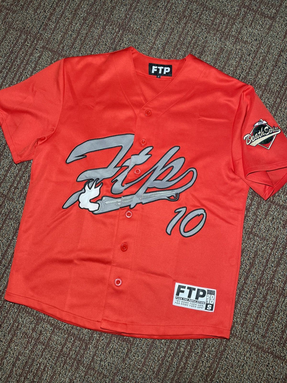 Fuck The Population FTP Script Baseball Jersey (Small) Size US S / EU 44-46 / 1 - 1 Thumbnail