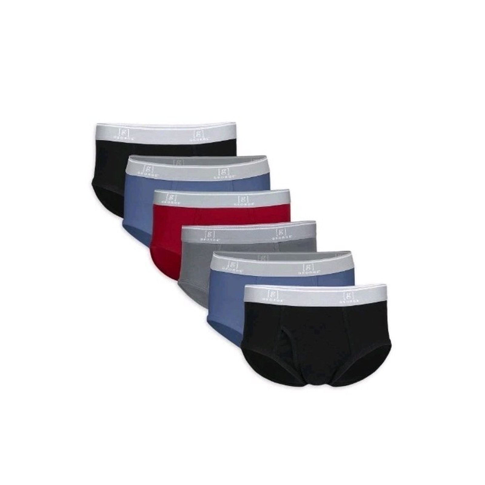 George George Men's 6 Pack Briefs Assorted Size S (28-30) Cotton Size 28 - 2 Thumbnail