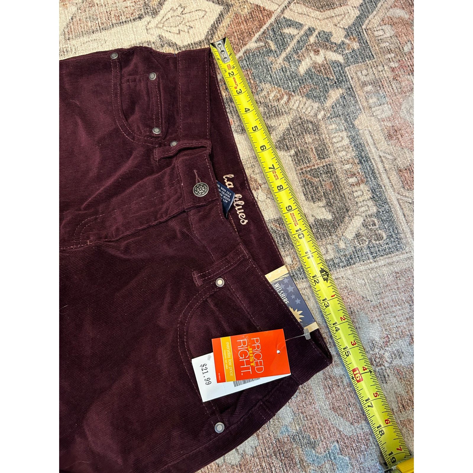 All Blues Fashion Bug, L.A. Blue NWT Purple Corduroy Pants, Sz 10 Size 32" / US 10 / IT 46 - 3 Thumbnail