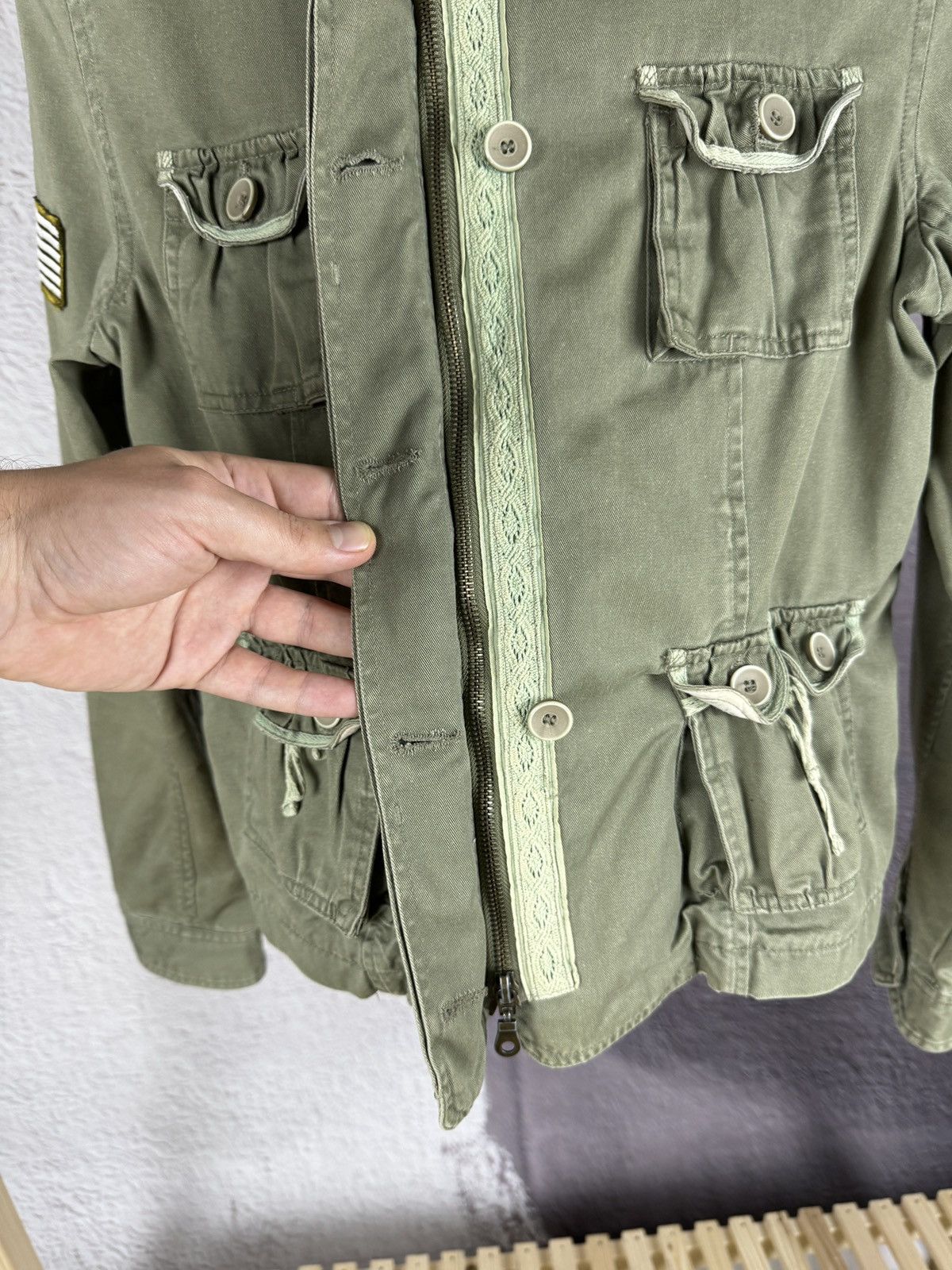 Von Dutch Von Dutch military denim jacket American flag patch pockets Size S / US 4 / IT 40 - 18 Thumbnail