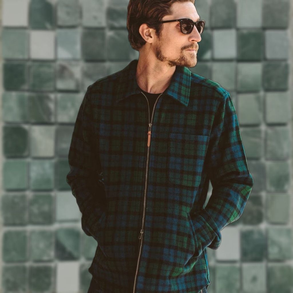 Taylor Stitch TAYLOR STITCH Coit Jacket in Blackwatch Men XL Regular Wool Blend Zip Up Overcoat Long Plaid 390? Size US XL / EU 56 / 4 - 1 Thumbnail