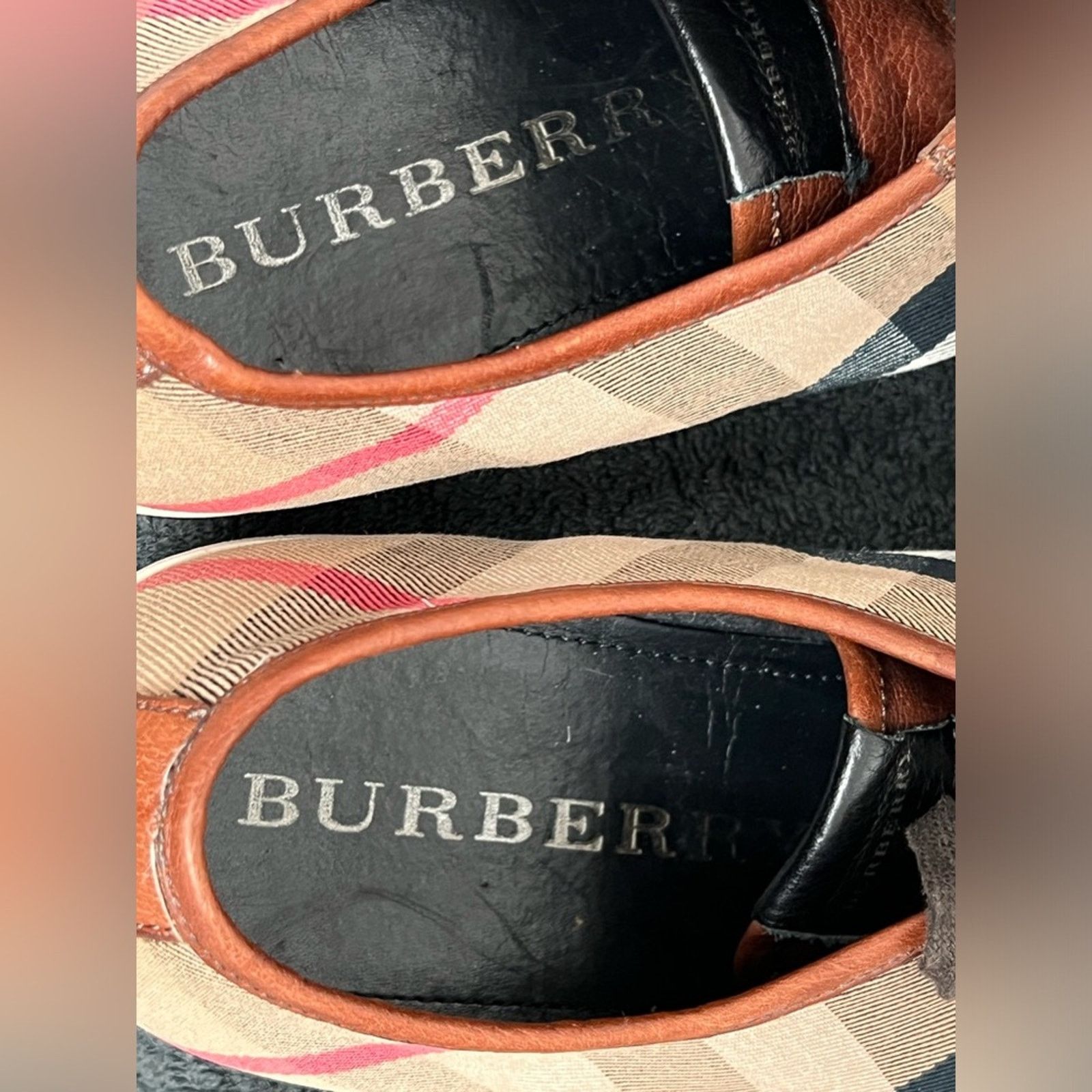 Burberry Burberry Leather & Nova Check Canvas Shoes Size 12 AUTHENTIC Size US 12 / EU 45 - 8 Thumbnail