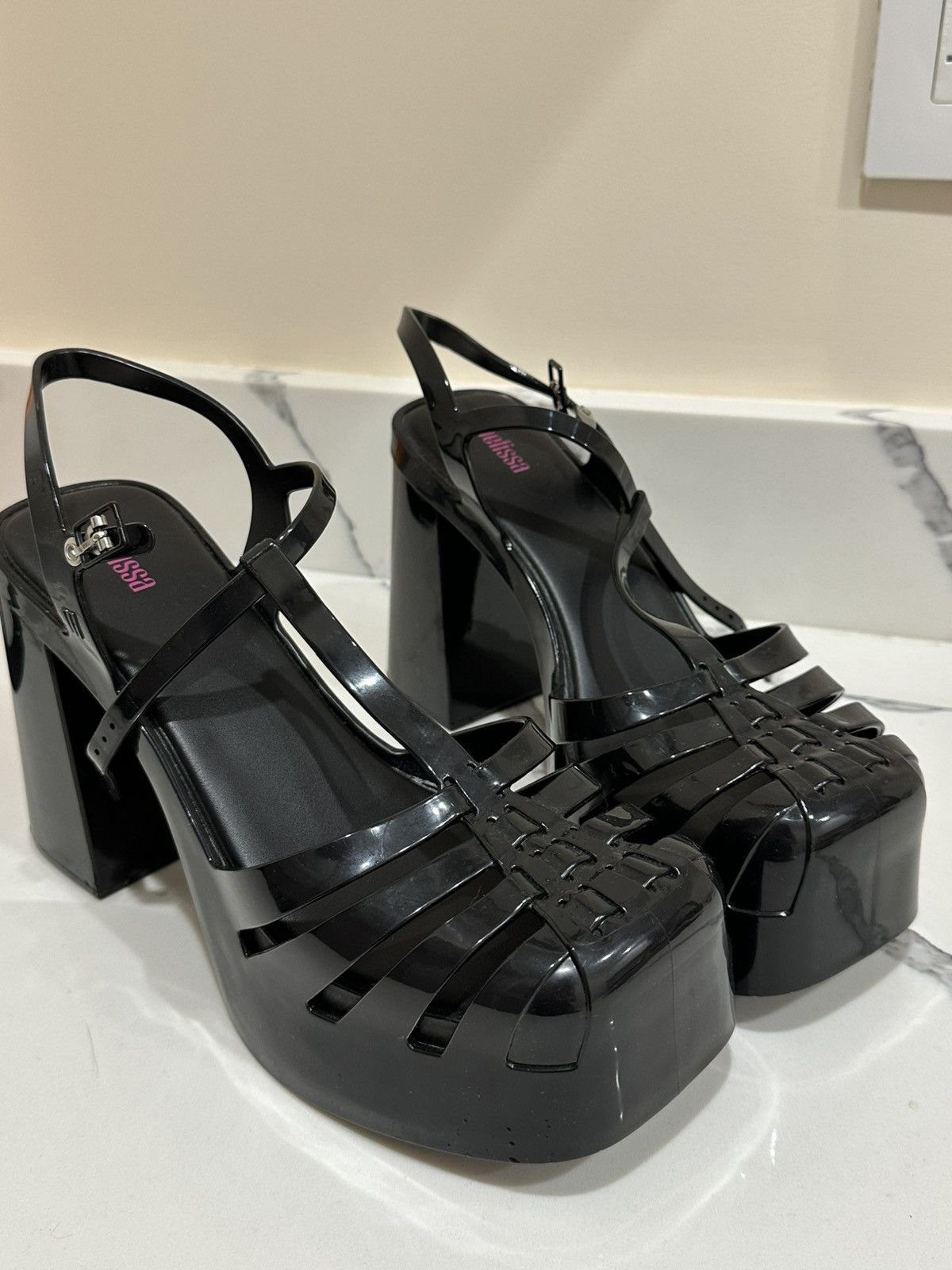Melissa Melissa Black Party Heel Platforms Size US 10 / IT 40 - 1 Thumbnail