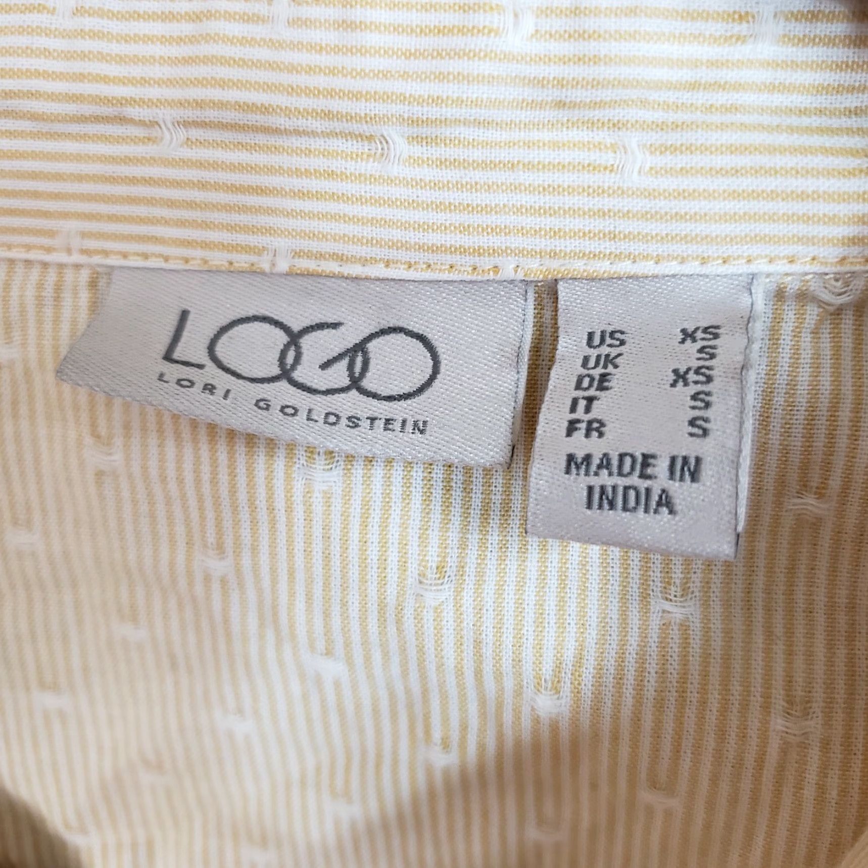 Vintage LOGO Lori Goldstein Womens Button Front Shirt XS Yellow Short Sleeve Cotton Shirt Women XS Yellow Cotton Button-Up Size XS / US 0-2 / IT 36-38 - 5 Thumbnail