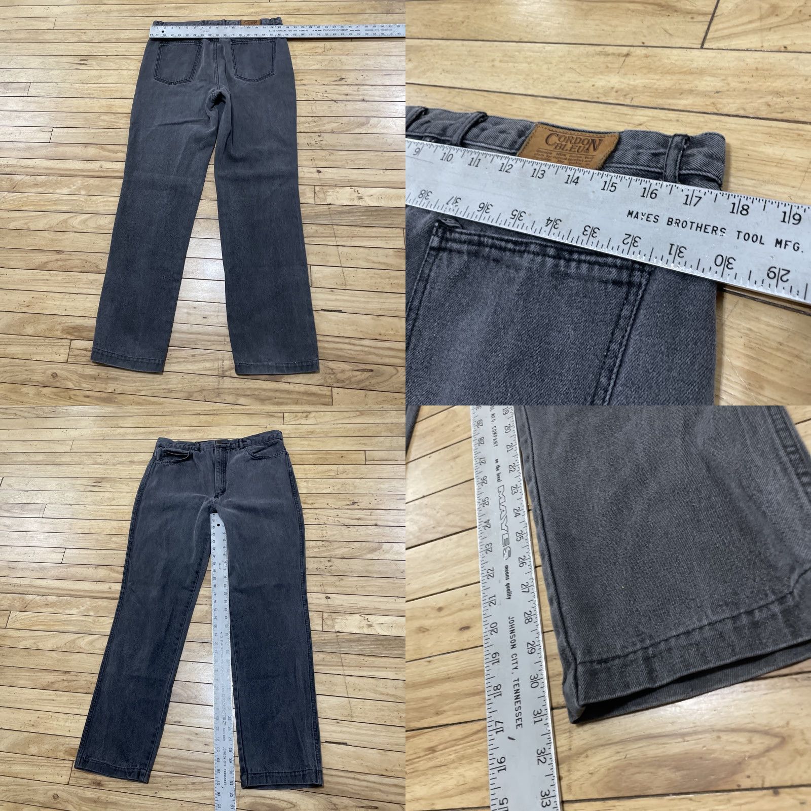 Cordone VINTAGE Cordon Bleu Jeans Men 36 Denim 34X32 Gray Black 90s Streetwear Straight Jeans Mens Size US 36 / EU 52 - 8 Thumbnail