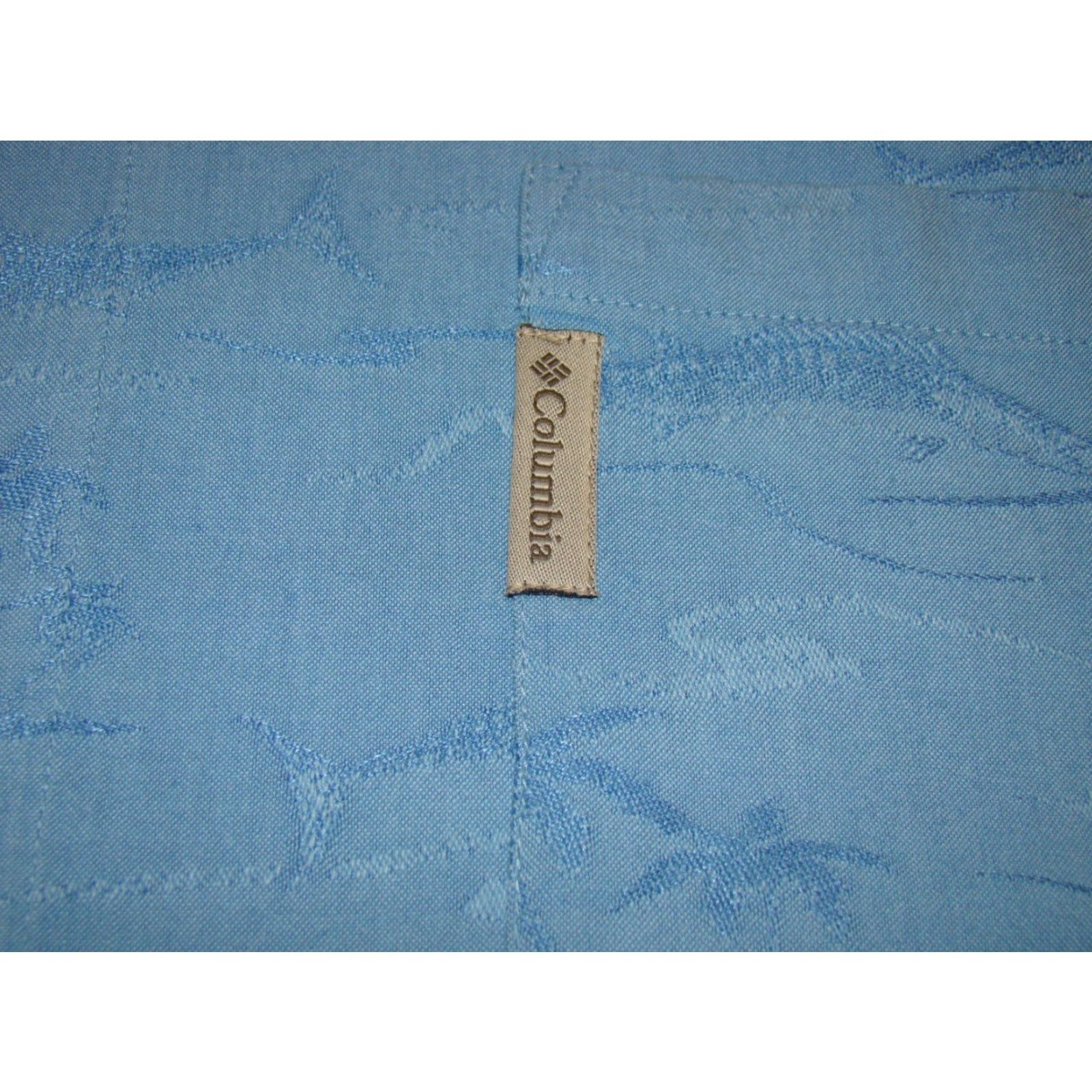 Vintage VINTAGE Columbia River Lodge Mens 2XL Blue Fish Embossed Button Short Sleeve Shirt Size US XXL / EU 58 / 5 - 3 Thumbnail