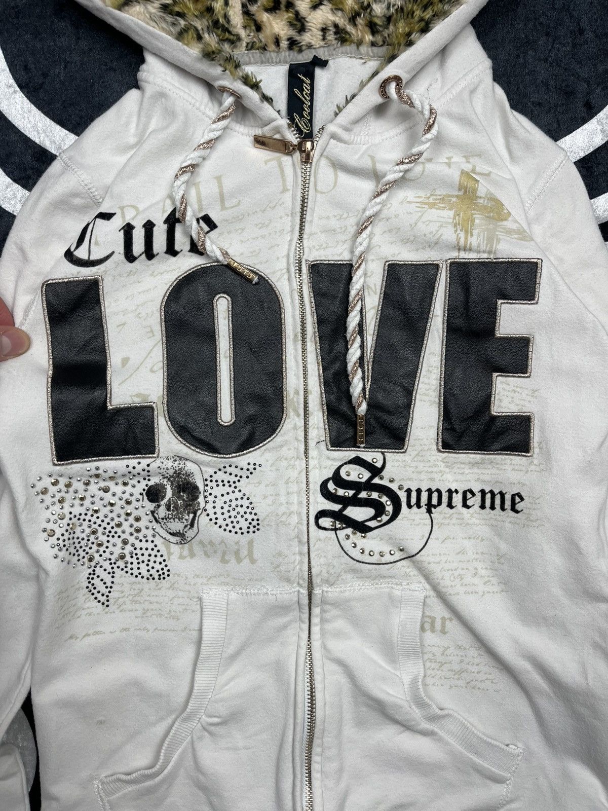 If Six Was Nine LGB IfSixWasNine Cute Leopard Supreme Fur Faux Zip Hoodie Size M / US 6-8 / IT 42-44 - 4 Thumbnail
