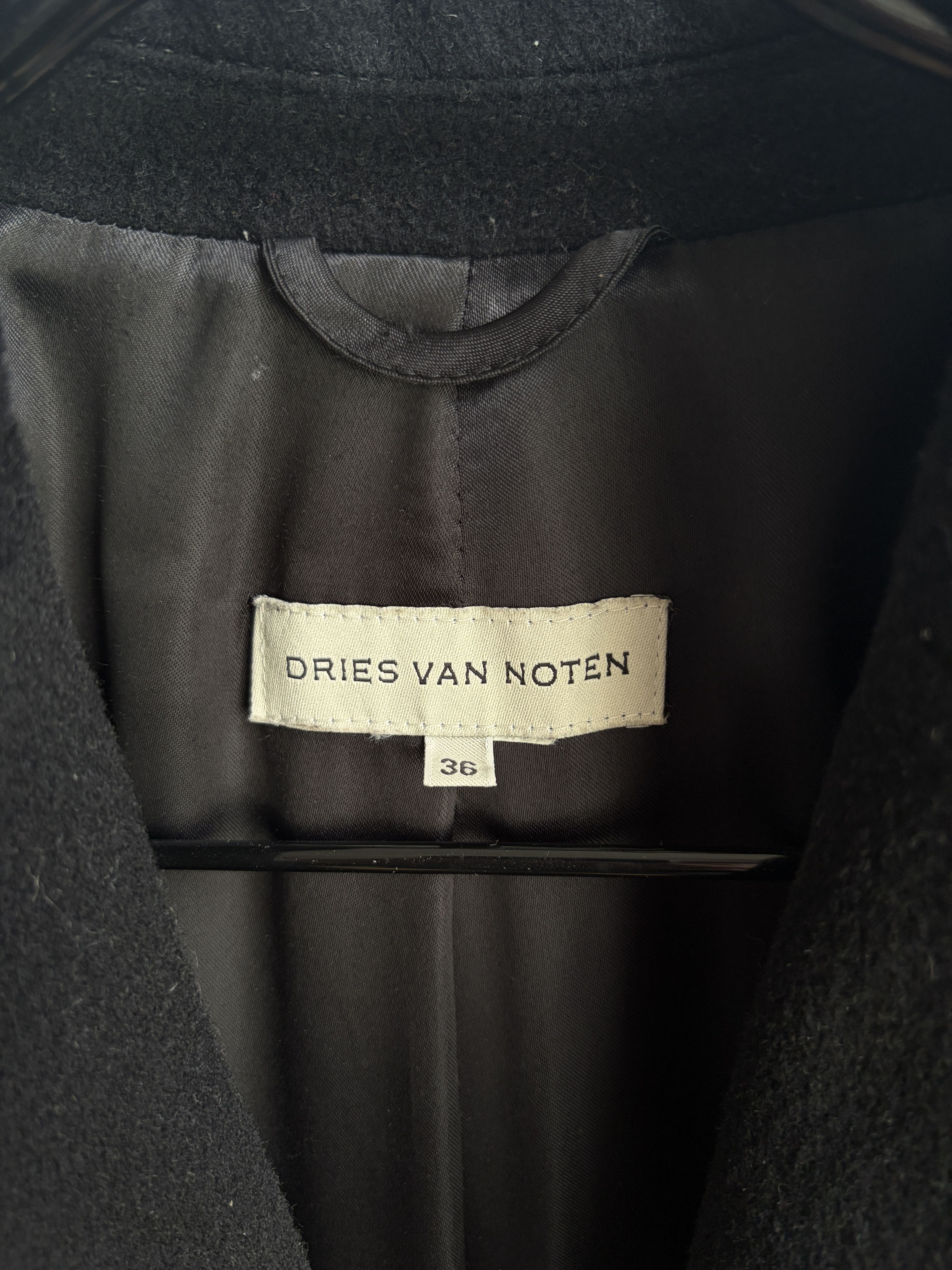 Dries Van Noten AW98 Embroidered Wool Coat w/ Fur Trim Size XS / US 0-2 / IT 36-38 - 6 Thumbnail