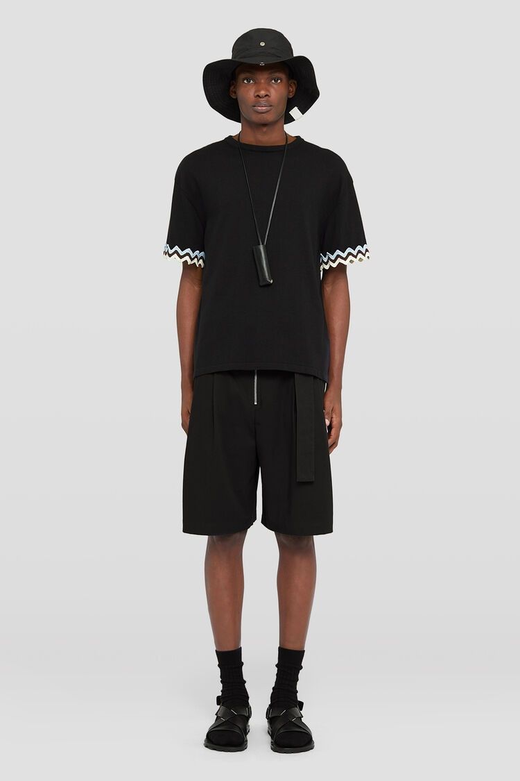 Jil Sander o1w1db10825 Crew-Neck T-Shirt in Black Size US L / EU 52-54 / 3 - 2 Thumbnail