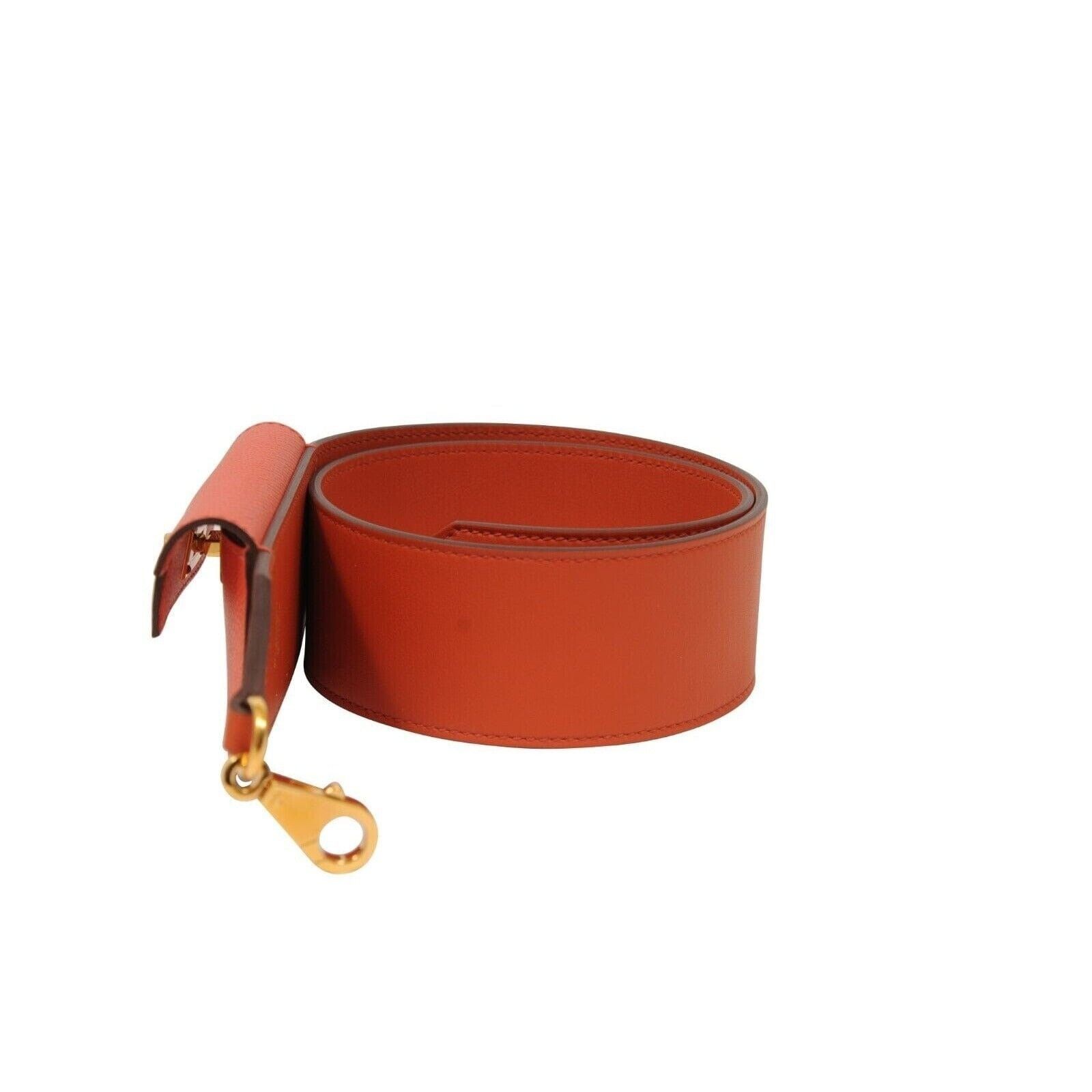 Hermes Kelly Pocket Bag Strap Swift Epsom Terre Battue Capucine Red Size ONE SIZE - 8 Thumbnail