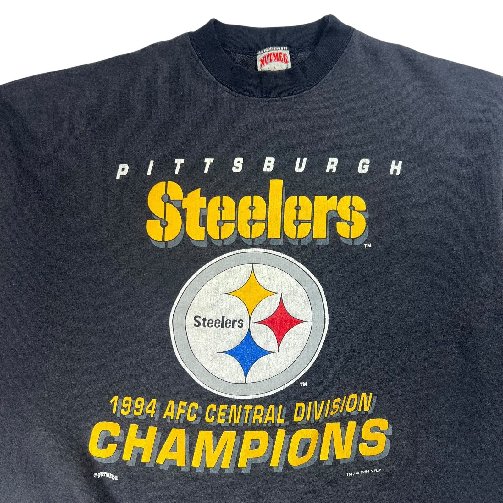 NFL × Nutmeg × Vintage 1994 Nutmeg Pittsburgh Steelers AFC champs faded crewneck Size US XL / EU 56 / 4 - 2 Thumbnail