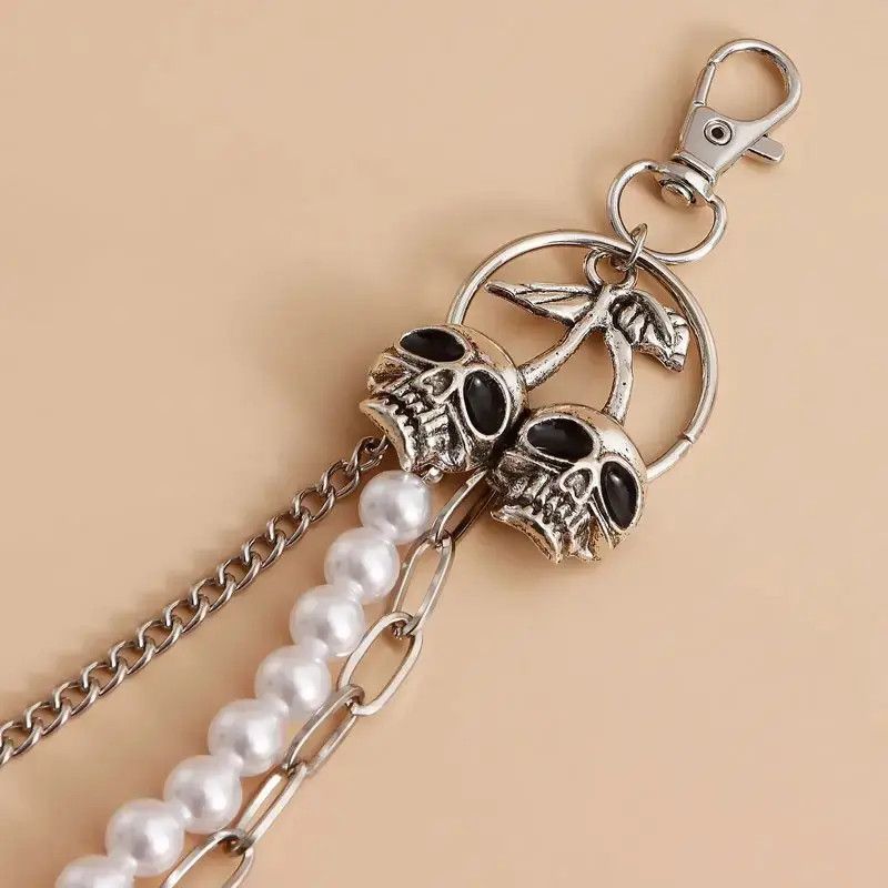 Jewelry Punk Waist Pants Chain Wallet Chain Skull Keychain Size ONE SIZE - 4 Thumbnail