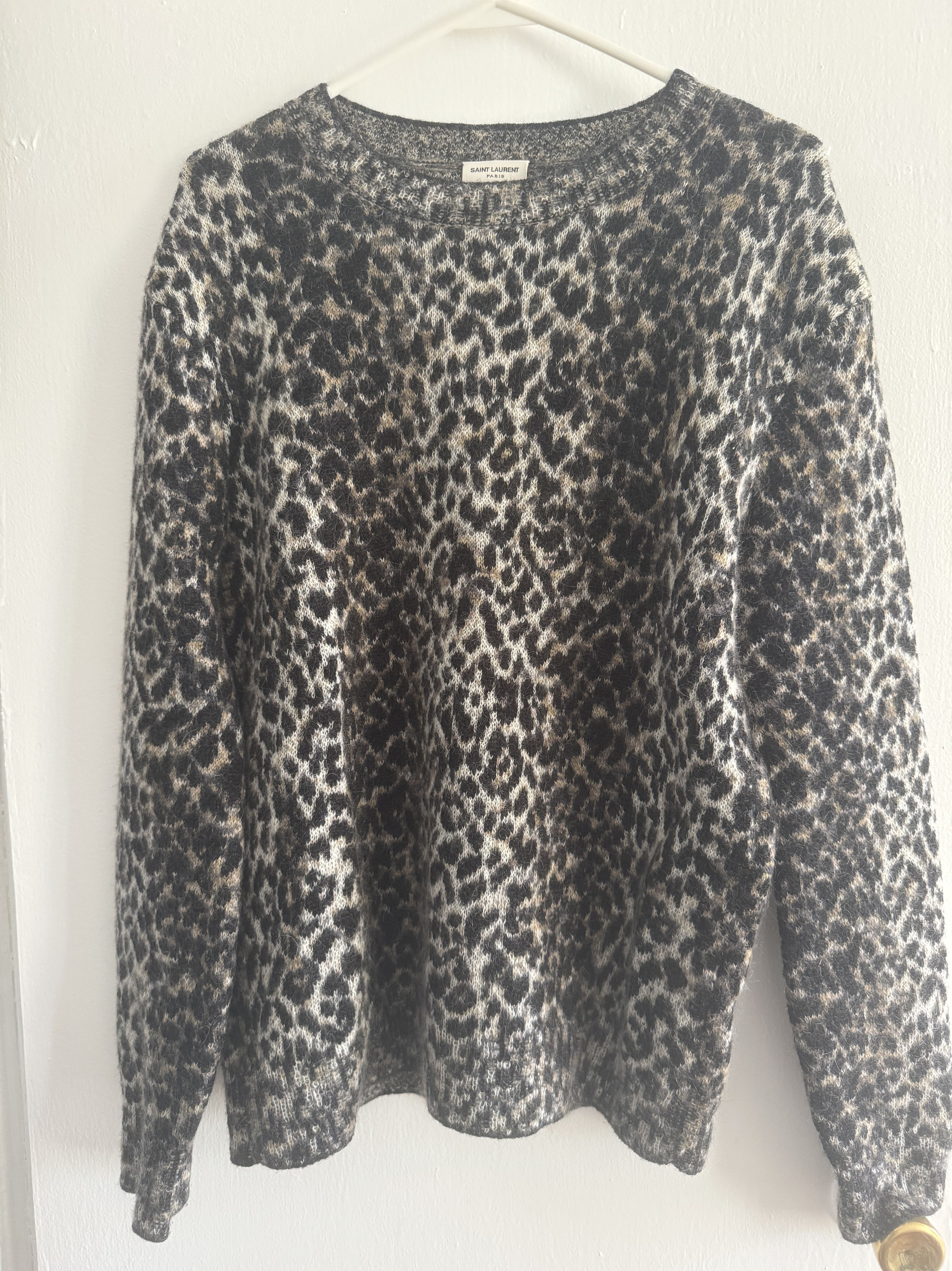 Saint Laurent Paris Saint Laurent Leopard-Jacquard Knitted Sweater Size US M / EU 48-50 / 2 - 1 Thumbnail