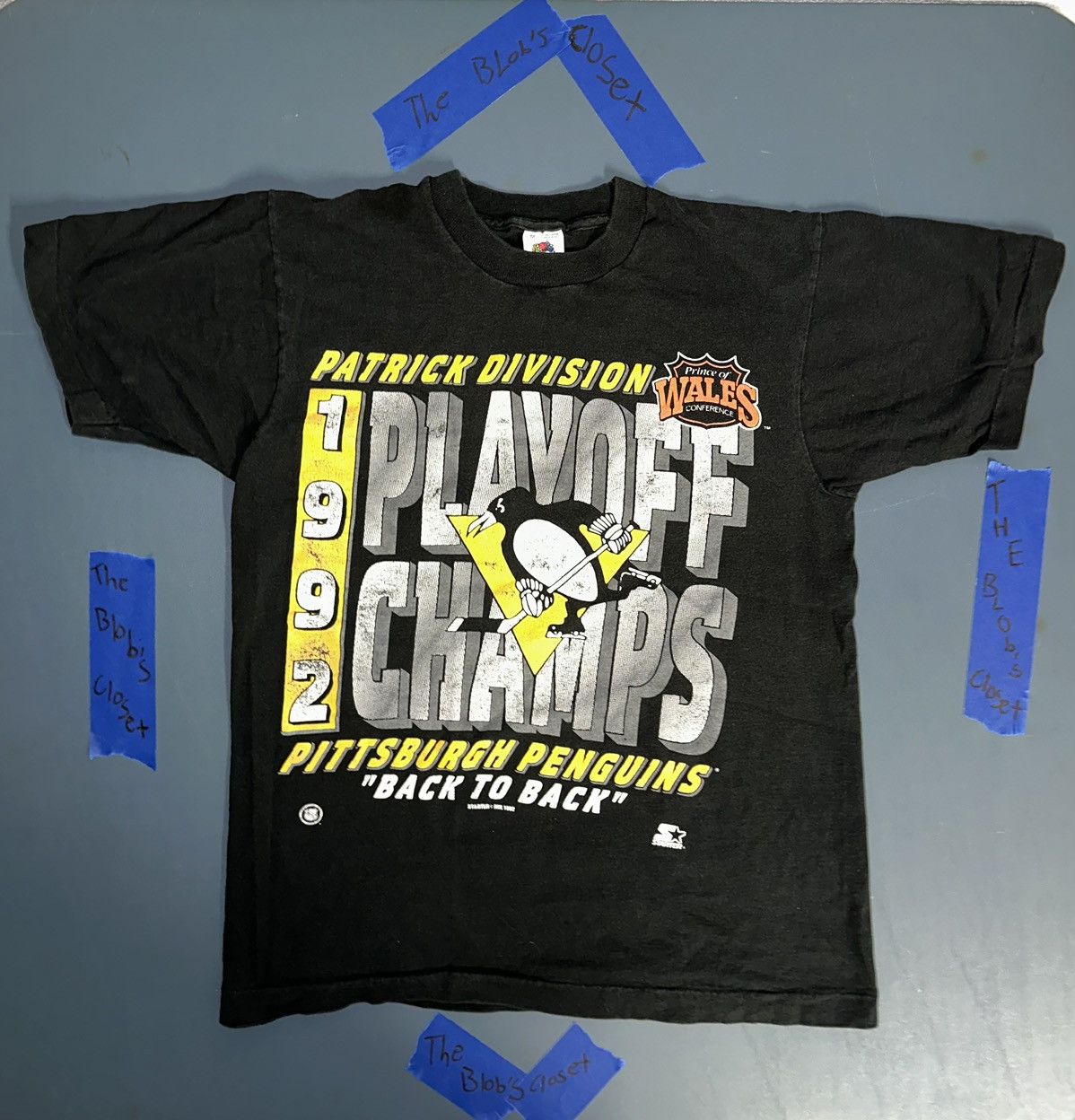 Fruit Of The Loom × NHL × Vintage 1992 Pittsburg Penguins Playoff Champions T Shirt Size US M / EU 48-50 / 2 - 1 Thumbnail