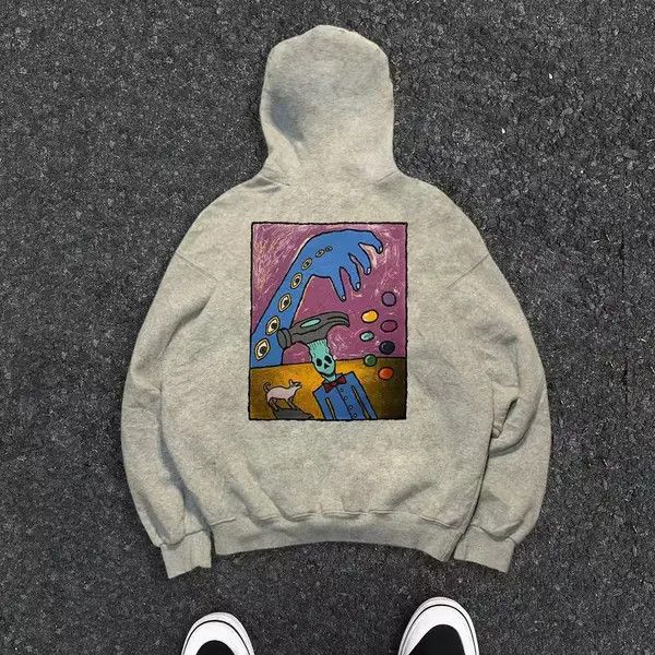 Japanese Brand Fumina x Miyo Grey washed vintage band print hoodie y2k Size US L / EU 52-54 / 3 - 2 Thumbnail