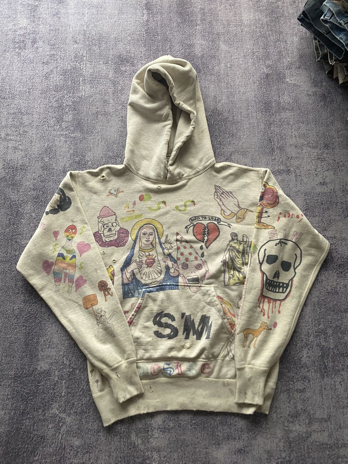 Saint Michael Graffiti Hooded Sweatshirts Size US XL / EU 56 / 4 - 1 Thumbnail