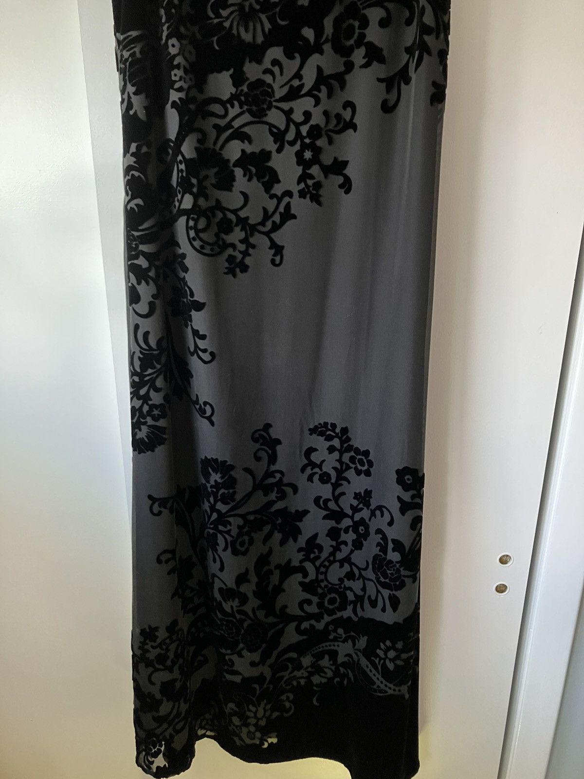 Ralph Lauren Lauren Ralph Lauren Black Burnout Velvet Long Evening Dress Size XL / US 12-14 / IT 48-50 - 7 Thumbnail