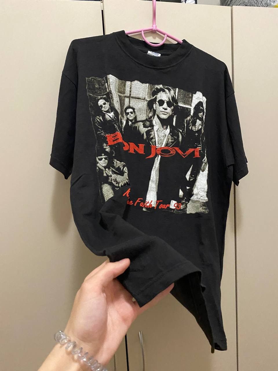 Band Tees × Bon Jovi × Vintage 1992 Vintage Bon Jovi Shirt Single Stitch Vintage Tour Size US XL / EU 56 / 4 - 8 Thumbnail