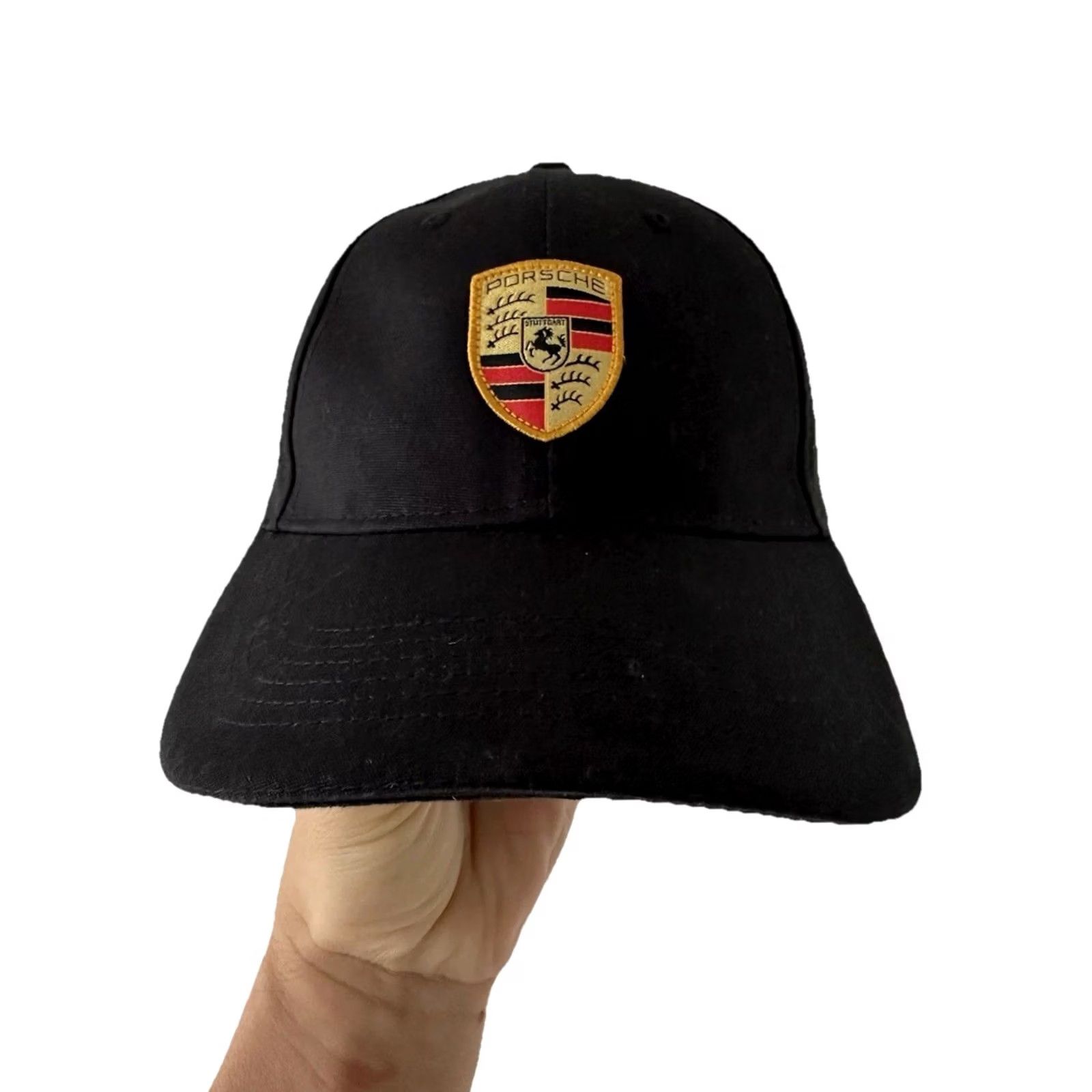 Vintage Porsche Design Black Baseball Cap Crest Adjustable Strap-Back Hat Cap Men Canvas Cotton Adjustable 75/25 11029265 NWOT Size ONE SIZE - 2 Thumbnail