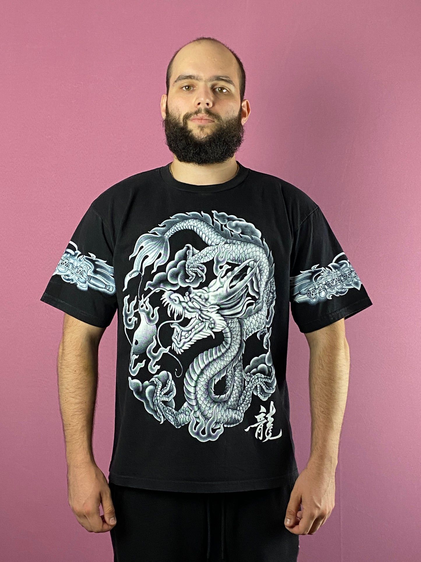 Vintage Red Rock of the T-Shirts Vintage Men's Chineese Dragon Size US L / EU 52-54 / 3 - 2 Thumbnail