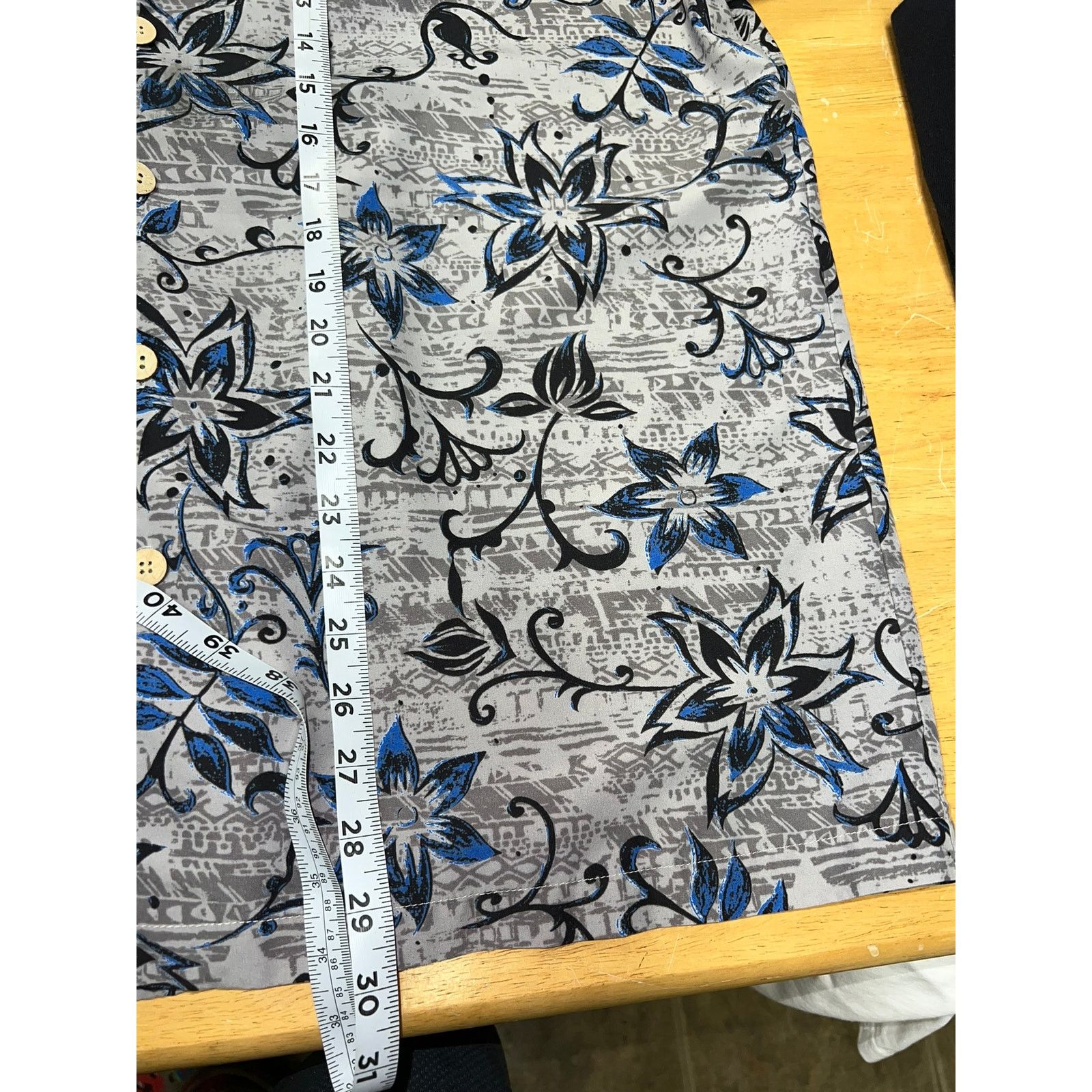 Vintage Street Culture Button Up Shirt Gray blue Floral Taiwan Large Size US L / EU 52-54 / 3 - 9 Thumbnail