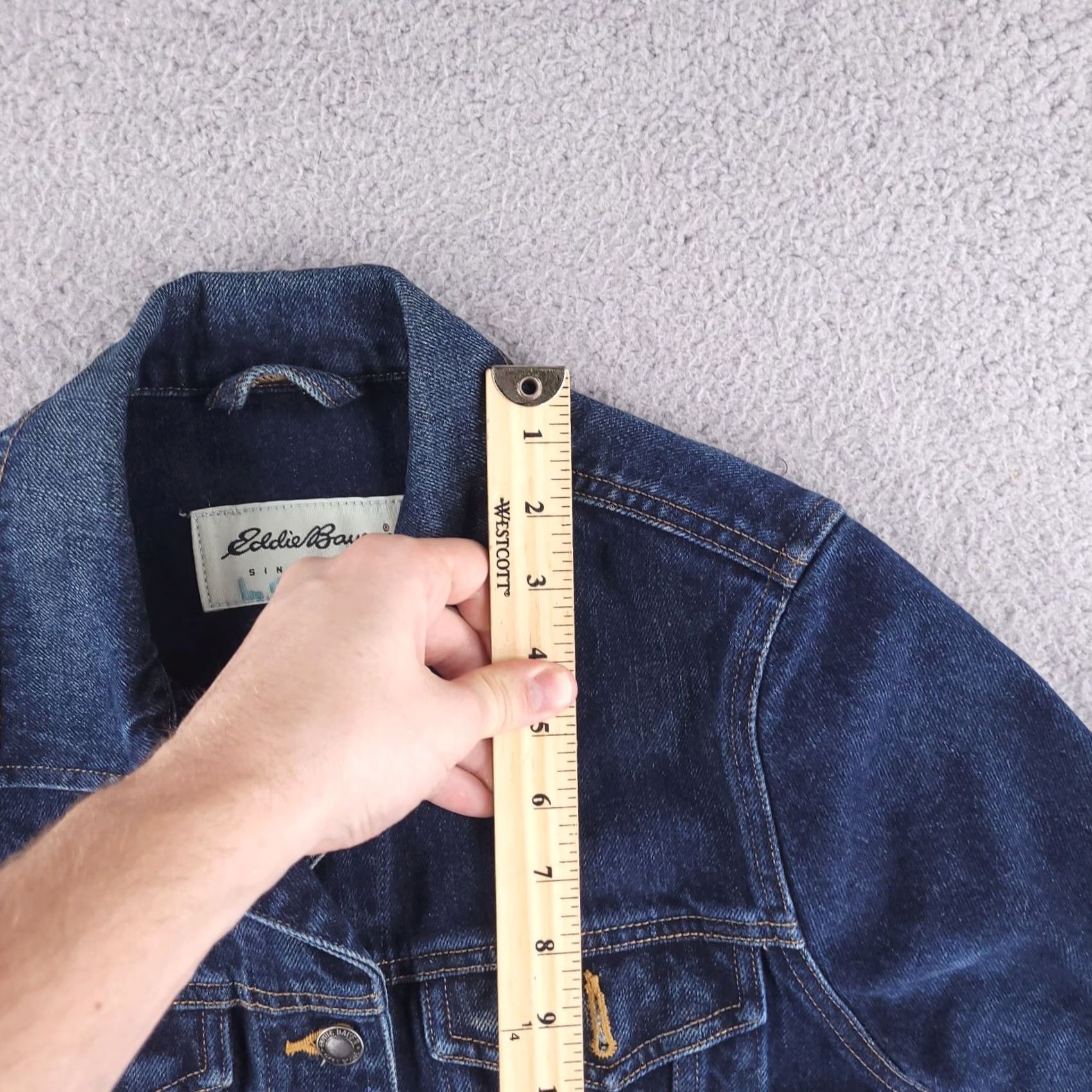 Eddie Bauer Eddie Bauer Jacket Womens XS Blue Denim Bomber Oversized Cotton Jeans Vintage: No Womens XS Blue Denim Bomber Jacket Oversized Eddie Bauer Size 26" / US 2 / IT 38 - 7 Thumbnail