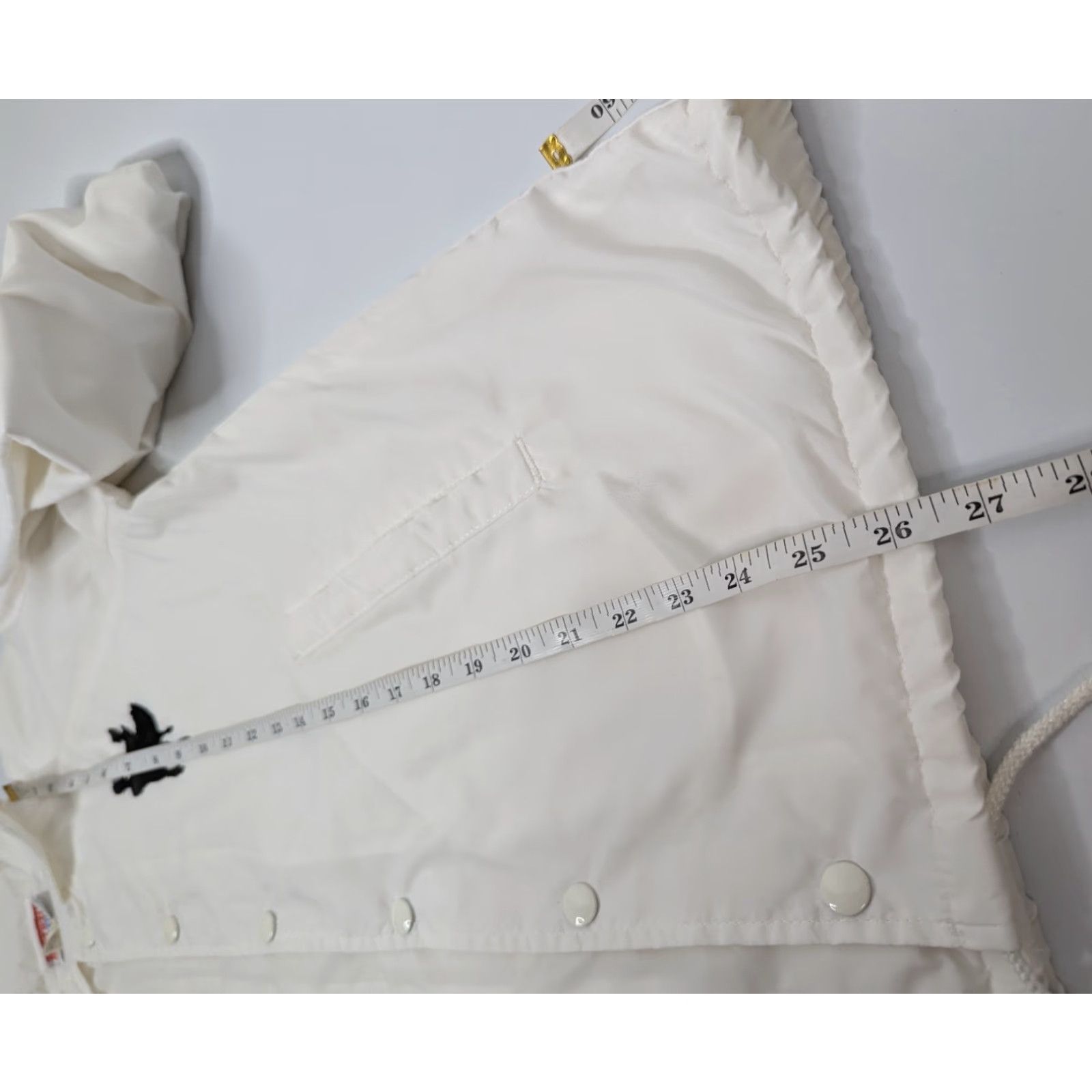 Vintage VINTAGE Hartwell Jacket Men S Ivory Nylon Snap Button Mid-Length Windbreaker USA Theme 90s Boys? Size US S / EU 44-46 / 1 - 6 Thumbnail