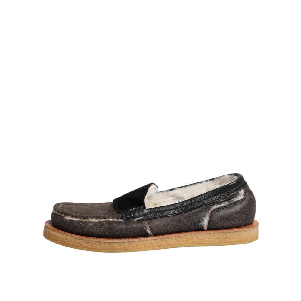 Dolce & Gabbana Dolce & Gabbana Brown White Calfskin Leather Loafers Shoes Size US 9 / EU 42 - 6 Thumbnail