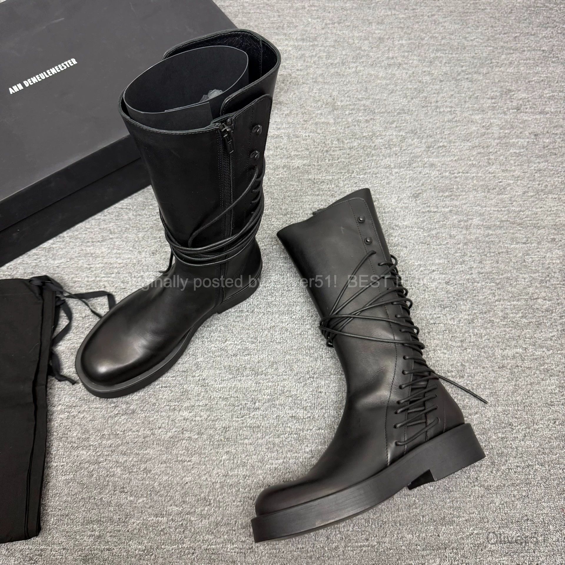 Ann Demeulemeester Ann Demeulemeester Knee High Spiral Zip Boots