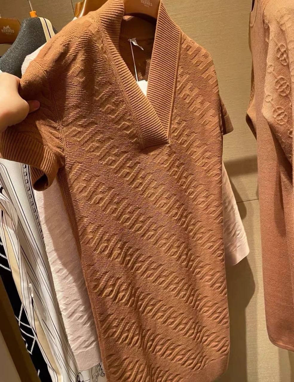 Hermes Hermès H knit dress in brown-orange Size S / US 4 / IT 40 - 2 Thumbnail