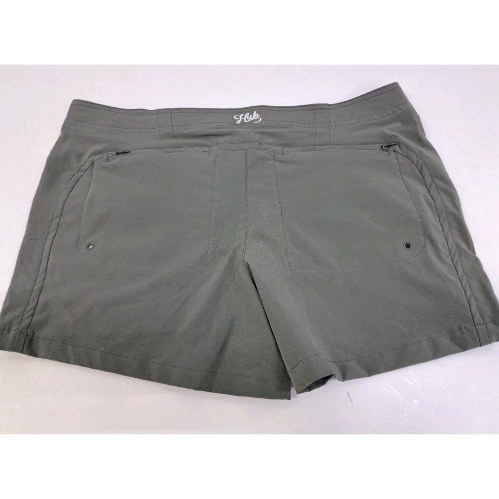 Vintage VINTAGE? Huk Womens Performance Shorts Grey Zip Back/Side Pocket Size L #7440 Size 36" / US 14 / IT 50 - 2 Thumbnail