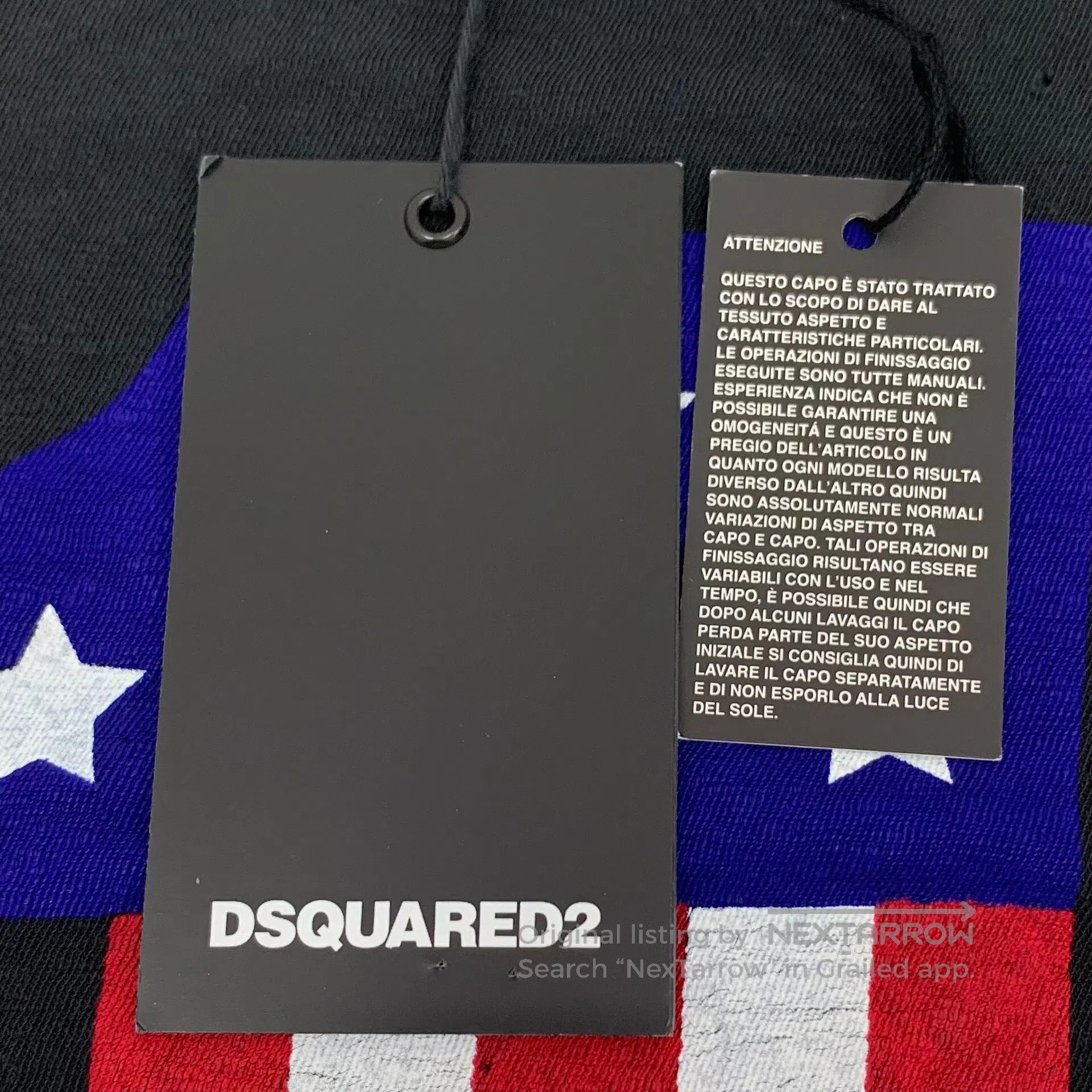 Dsquared2 Dsquared2 Black Hole Letter American Flag Print Cotton Rou Size US L / EU 52-54 / 3 - 6 Thumbnail