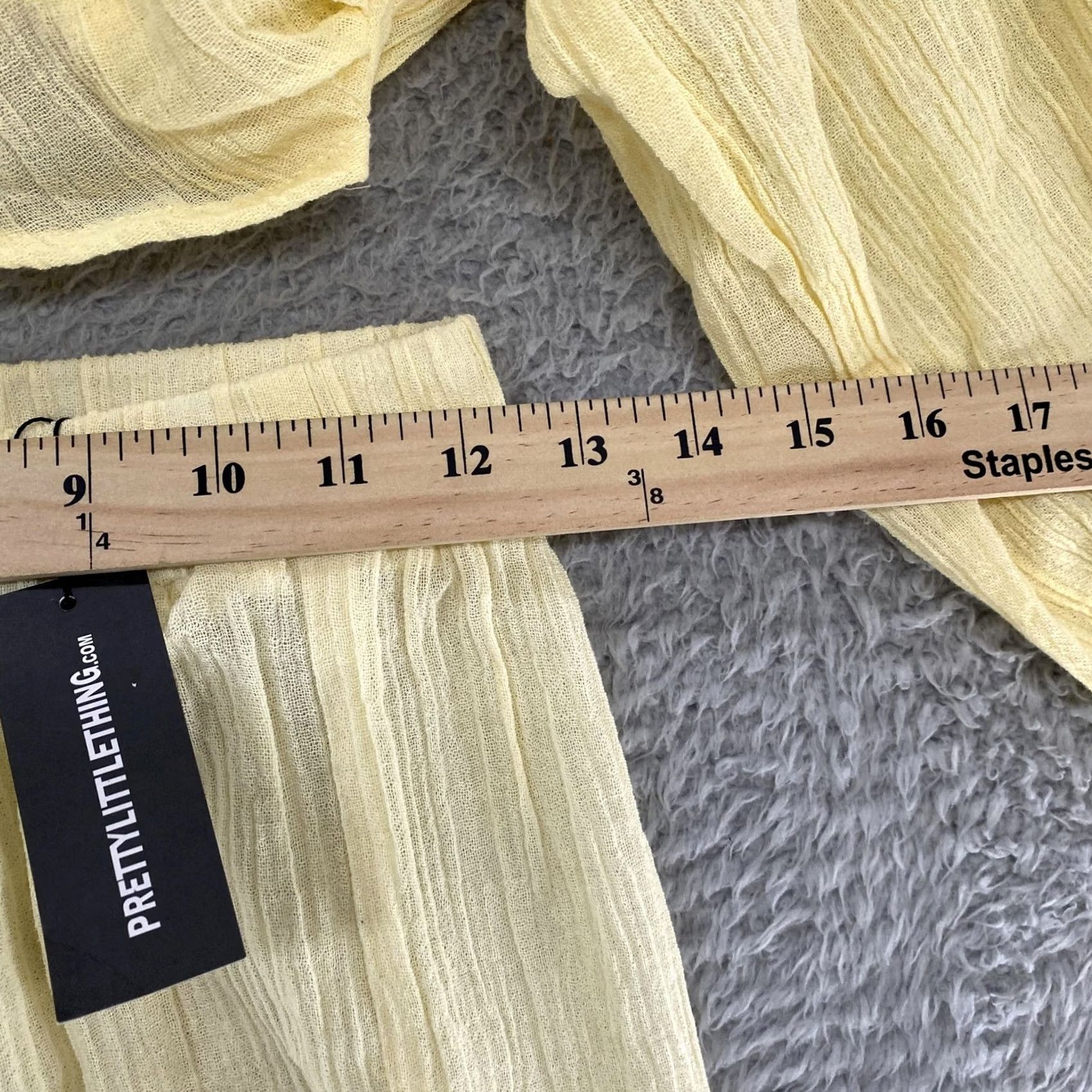 PrettyLittleThing PrettyLittleThing Top Skirt Set Womens US 6 Yellow Bardot Gauze Crop Ruched Off the Shoulder Lightweight Set 2 Piece Casual Party/Cocktail 90s? Size M / US 6-8 / IT 42-44 - 6 Thumbnail