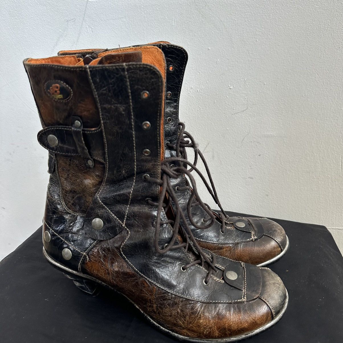 New Rock Eject high Boots heels Vintage Opium Made in Spain Size US 7 / IT 37 - 6 Thumbnail