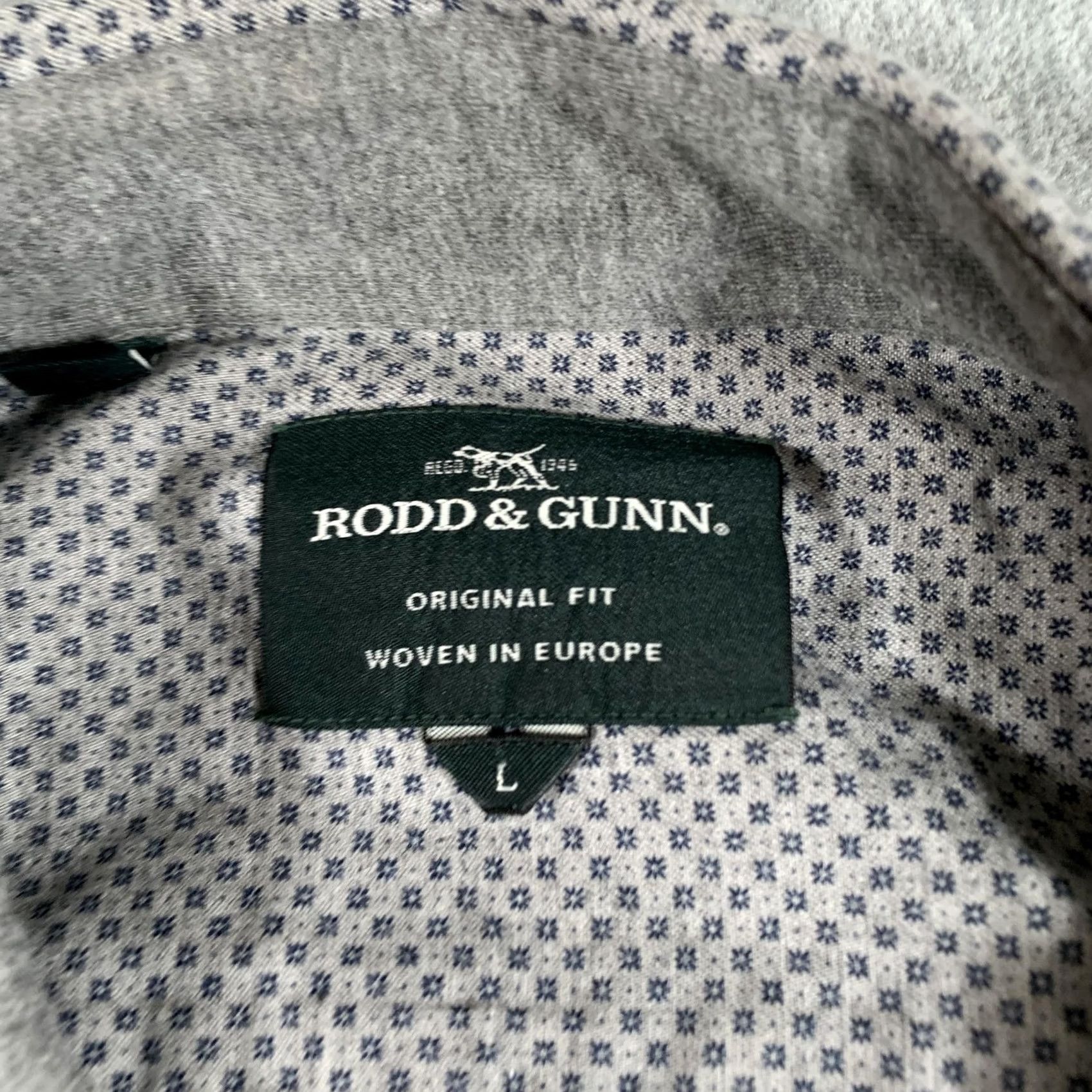 Rodd & Gunn Rodd & Gunn Shirt Mens L Gray Geometric Print Long Sleeve Button Up Casual Size US L / EU 52-54 / 3 - 5 Thumbnail