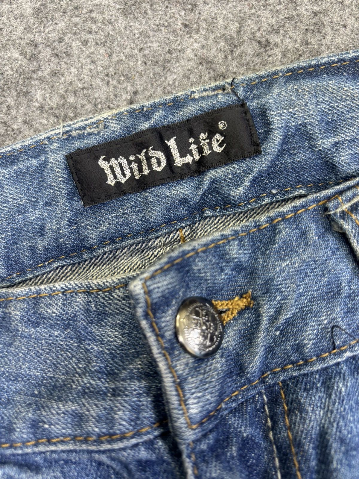 Japanese Brand STATEMENT DENIM🔥Wild Life Japan Hysteric Style Denim F878 Size US 33 - 8 Thumbnail