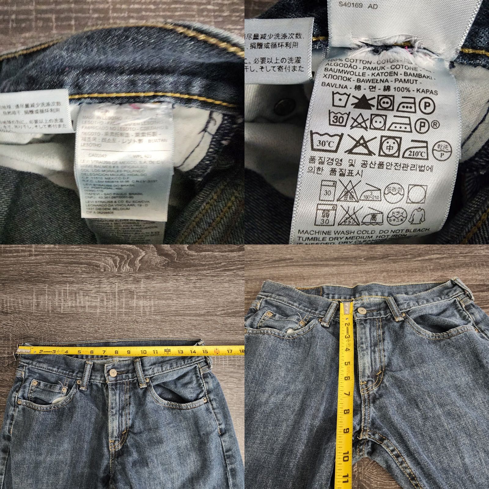 Levi's Levi's 559 Jeans Mens 30x30 Blue Dark Wash Denim Straight Work 5-Pocket Regular Fit Vintage No Size US 30 / EU 46 - 8 Thumbnail