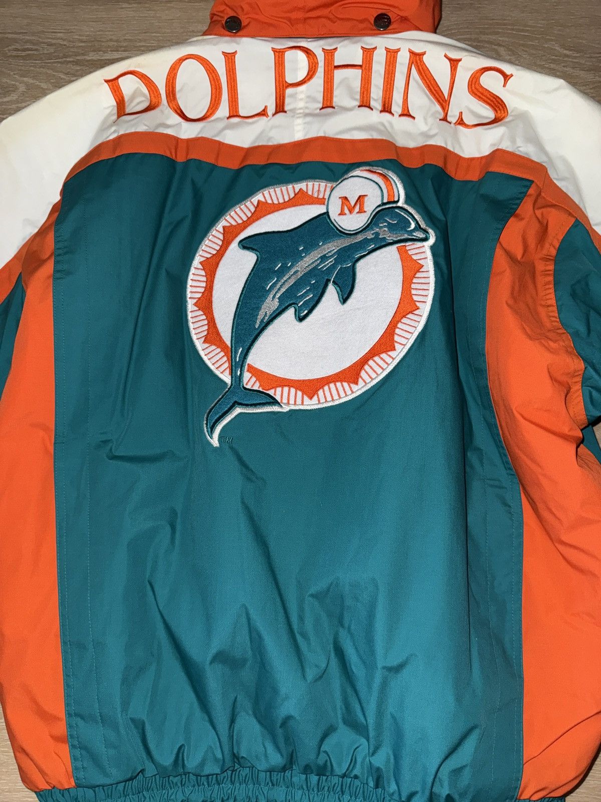Nutmeg Vintage 90’s Miami Dolphins Nutmeg by Campri Puffer Jacket Size US XL / EU 56 / 4 - 4 Thumbnail