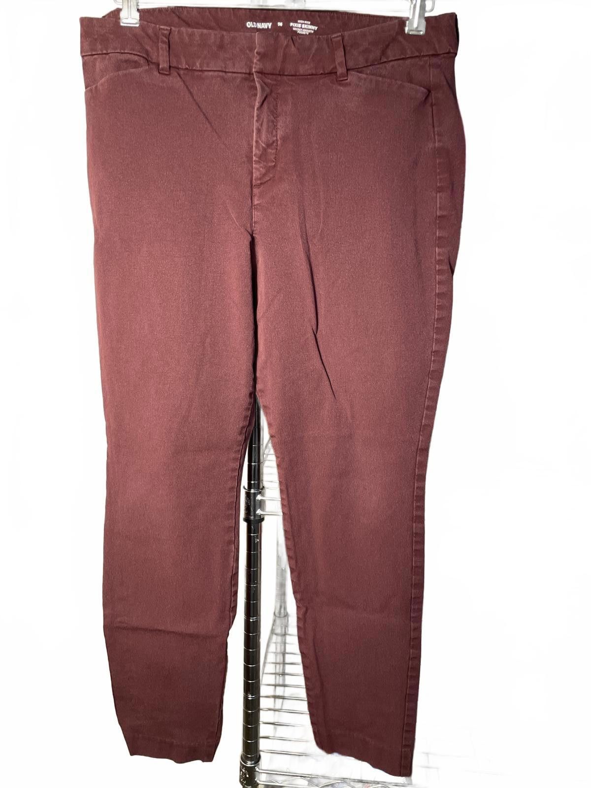 Old Navy Old Navy Dress Pants Women's 14 Burgundy Maroon High Rise Size 36" / US 14 / IT 50 - 2 Thumbnail