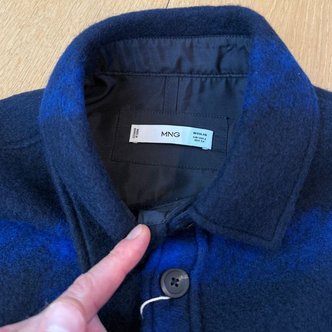 Mango NWT Mango Check Flannel Plaid Overshirt Blue Shirt Jacket Size US S / EU 44-46 / 1 - 6 Thumbnail