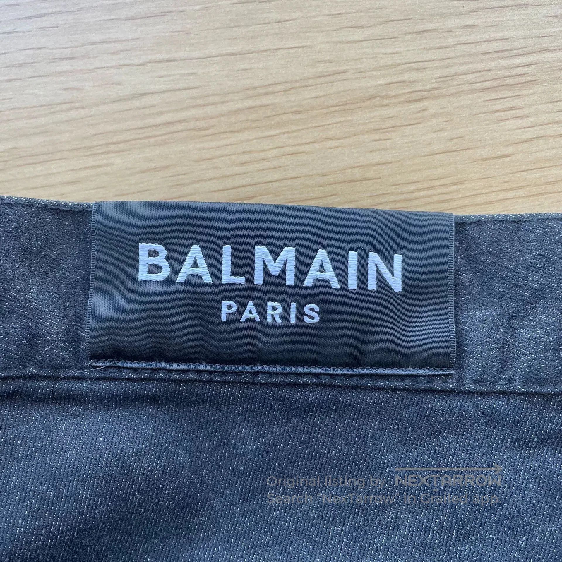 Balmain Balmain Black-Green Distressed Jeans. Size US 33 - 3 Thumbnail
