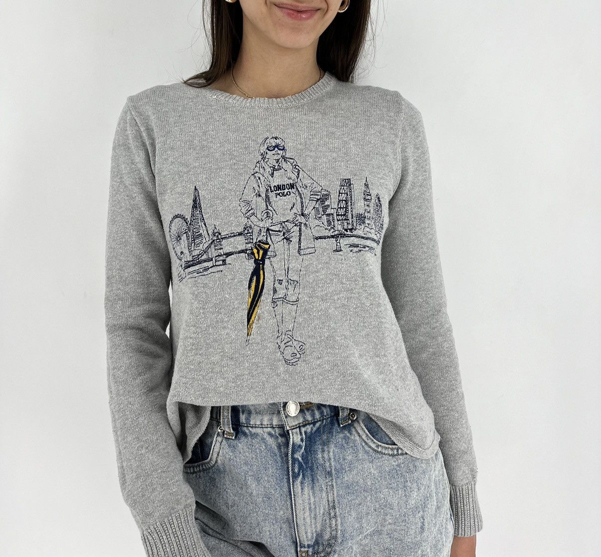 Polo Ralph Lauren × Vintage Vintage 90s Polo Ralph Lauren London Sexy Girl Sweater Size S / US 4 / IT 40 - 2 Thumbnail