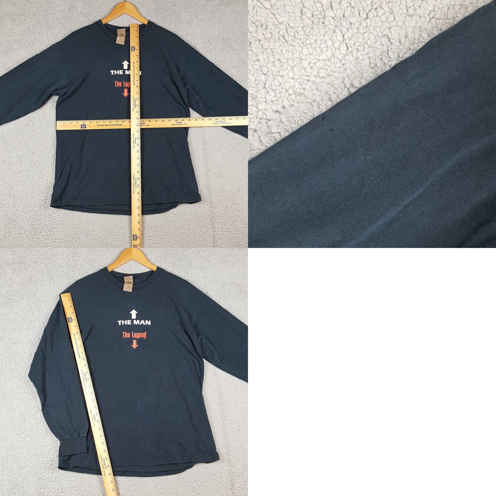 Gildan Vintage Y2K Distressed The Man & Legend Funny Black T Shirt Men Large 2000s Retro Grunge Size US L / EU 52-54 / 3 - 8 Thumbnail