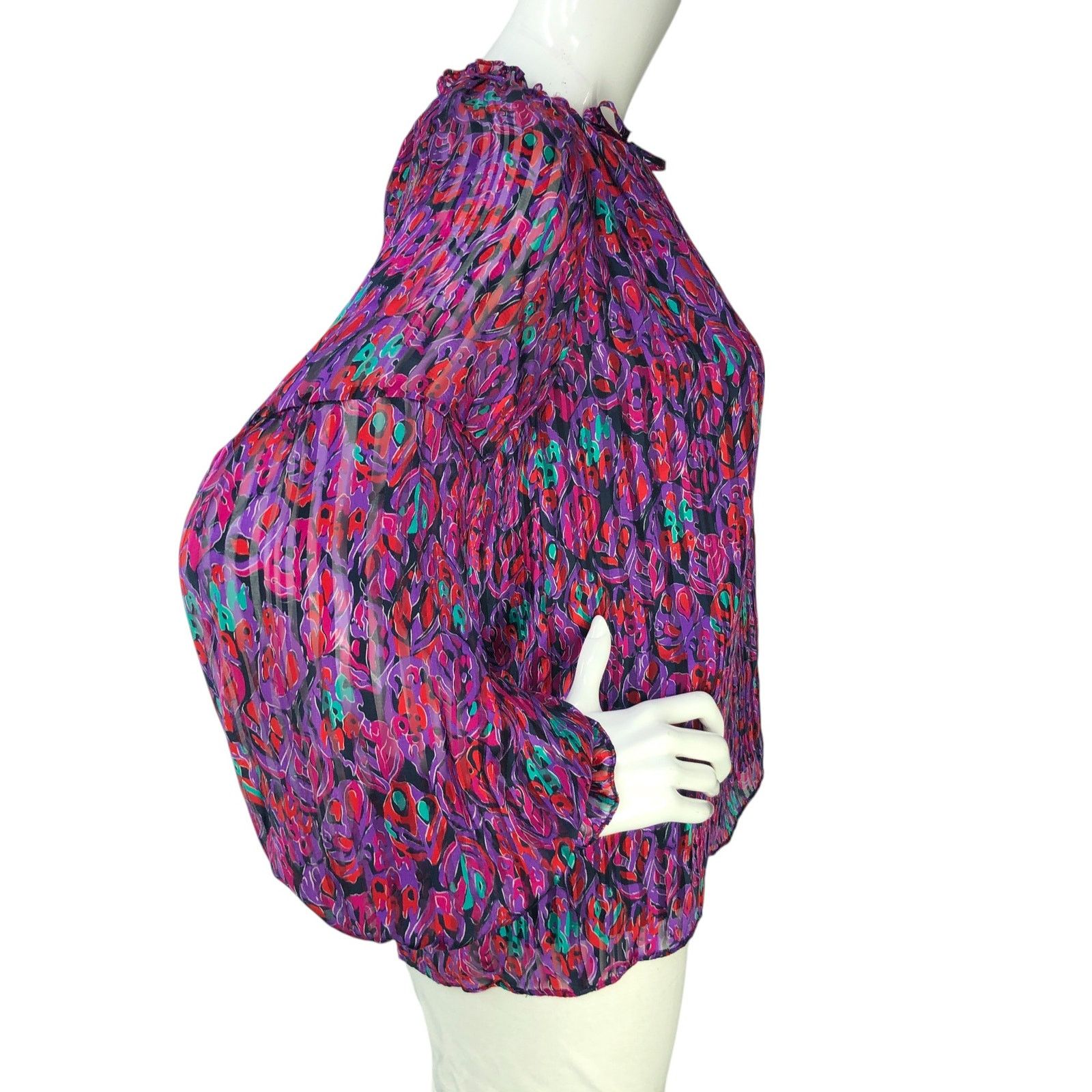 Ramy Brook Ramy Brook Sz S Top Luanne Leaf Stripe Print Ruffled Keyhole Size S / US 4 / IT 40 - 9 Thumbnail
