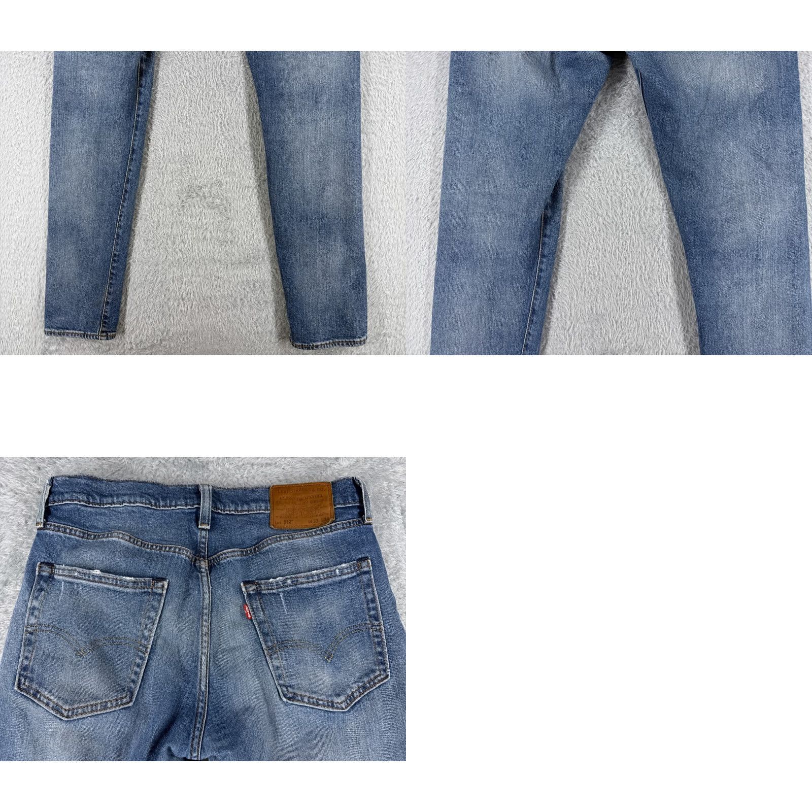 Levi's Levi's Jeans 512 Men Jeans Regular 33x32 Blue Denim Distressed Cotton 5-Pocket Skinny Vintage: No Adult Mens Size US 33 - 10 Thumbnail