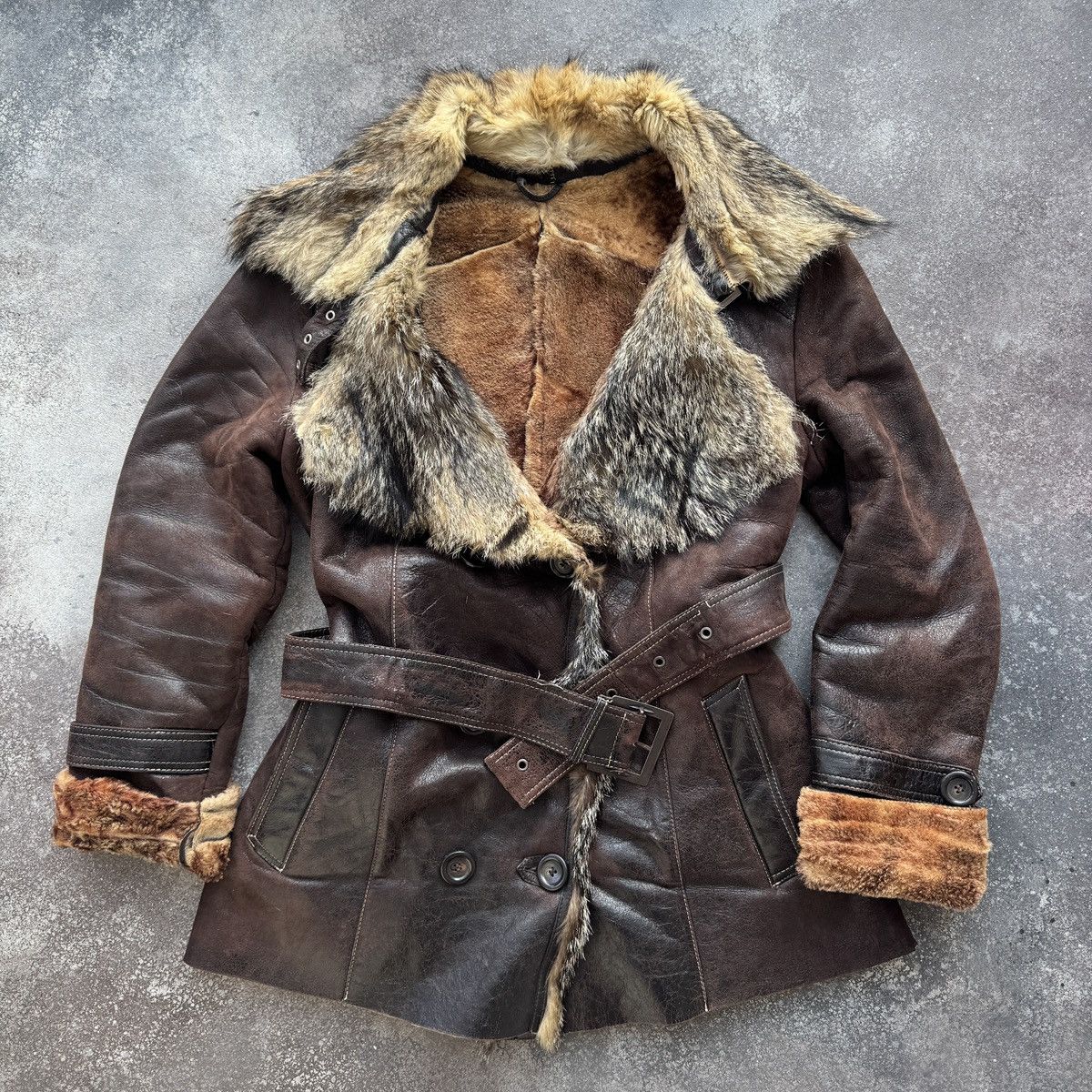 Japanese Brand Vintage Real Leather Real Fur Sheepskin Coat Size M / US 6-8 / IT 42-44 - 1 Thumbnail