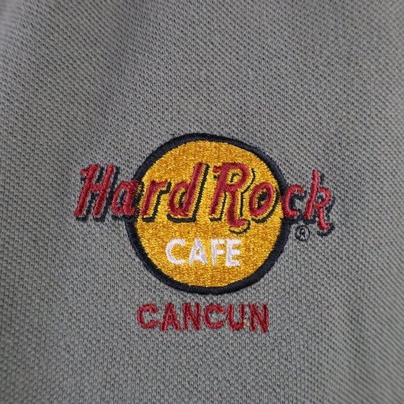 Hard Rock Cafe × Vintage Vintage 90s Hard Rock Cafe Faded Spell Out Cancun Polo Size US XL / EU 56 / 4 - 4 Thumbnail
