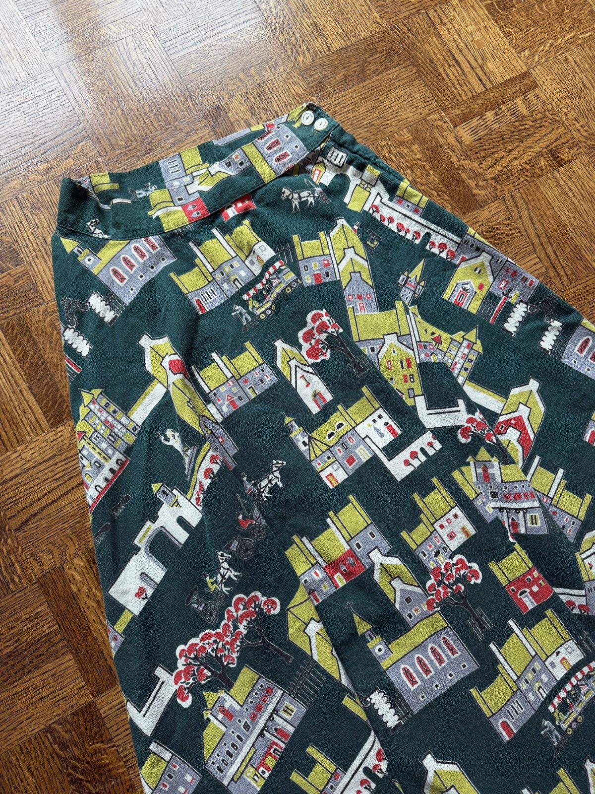 Vintage Vintage Mid Century Patterned City Skirt Size 25" / US 0 / IT 36 - 6 Thumbnail