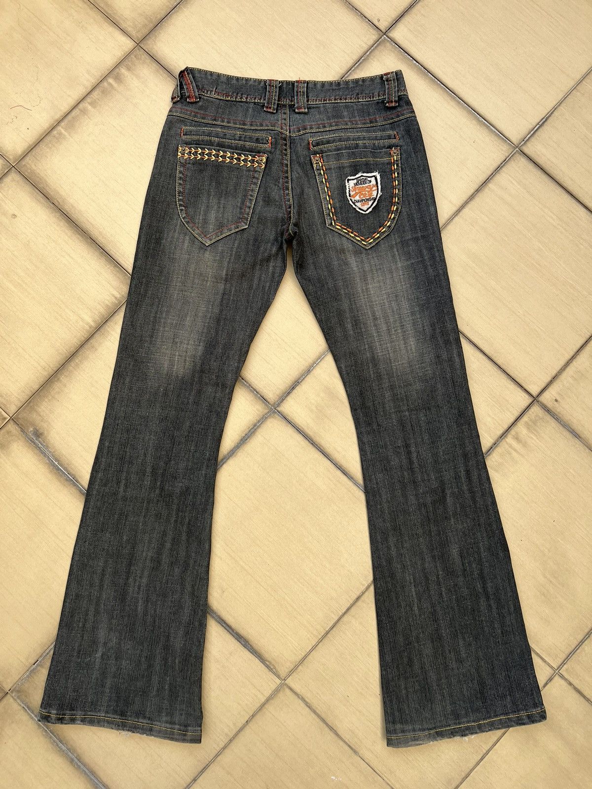 Vintage Vintage Maxa Japan Embroidery Fade Black Bootcut Jeans Size US 29 - 2 Thumbnail